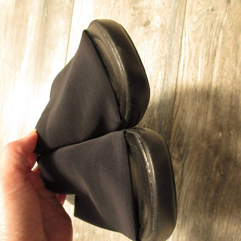 Vintage Xhilaration Wedge Sandals 7 Black Platform Slide 90s Y2K Chunky Grunge - Picture 3 of 11